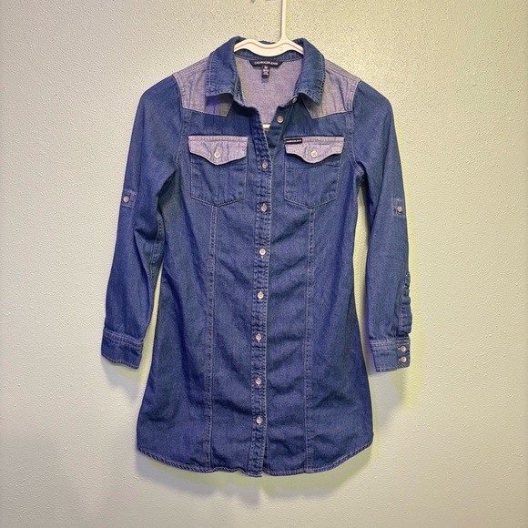 Calvin Klein Jeans Other - Calvin Klein Jeans Girls’ Blue Denim Button Down Shirt Dress Size M (8/10)​